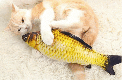 Electric Moving Fish 3DCats Toy | Realistic Flopping Wagging Kicker Fish Toys Interactive | Catnip Toys for Kitty Pets - FANTASY BIG STORE