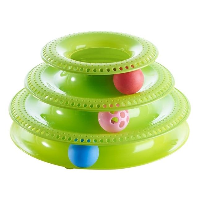 Interactive cats play tower with colored rotating balls | Multilevel game - FANTASY BIG STORE