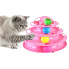 Interactive cats play tower with colored rotating balls | Multilevel game - FANTASY BIG STORE