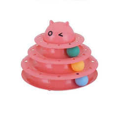 Interactive cats play tower with colored rotating balls | Multilevel game - FANTASY BIG STORE